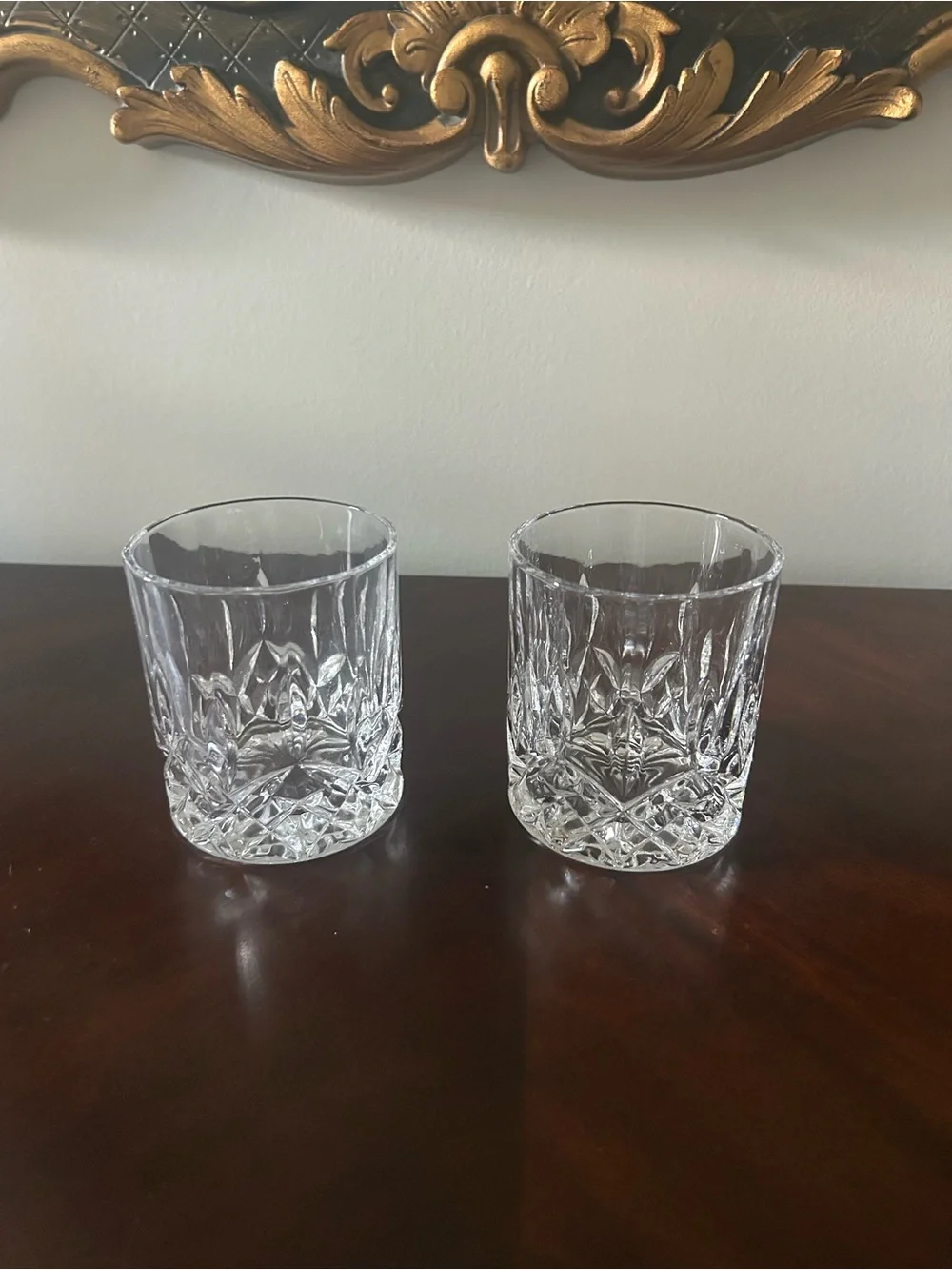 2 Whiskey Crystal Glasses Drinkware